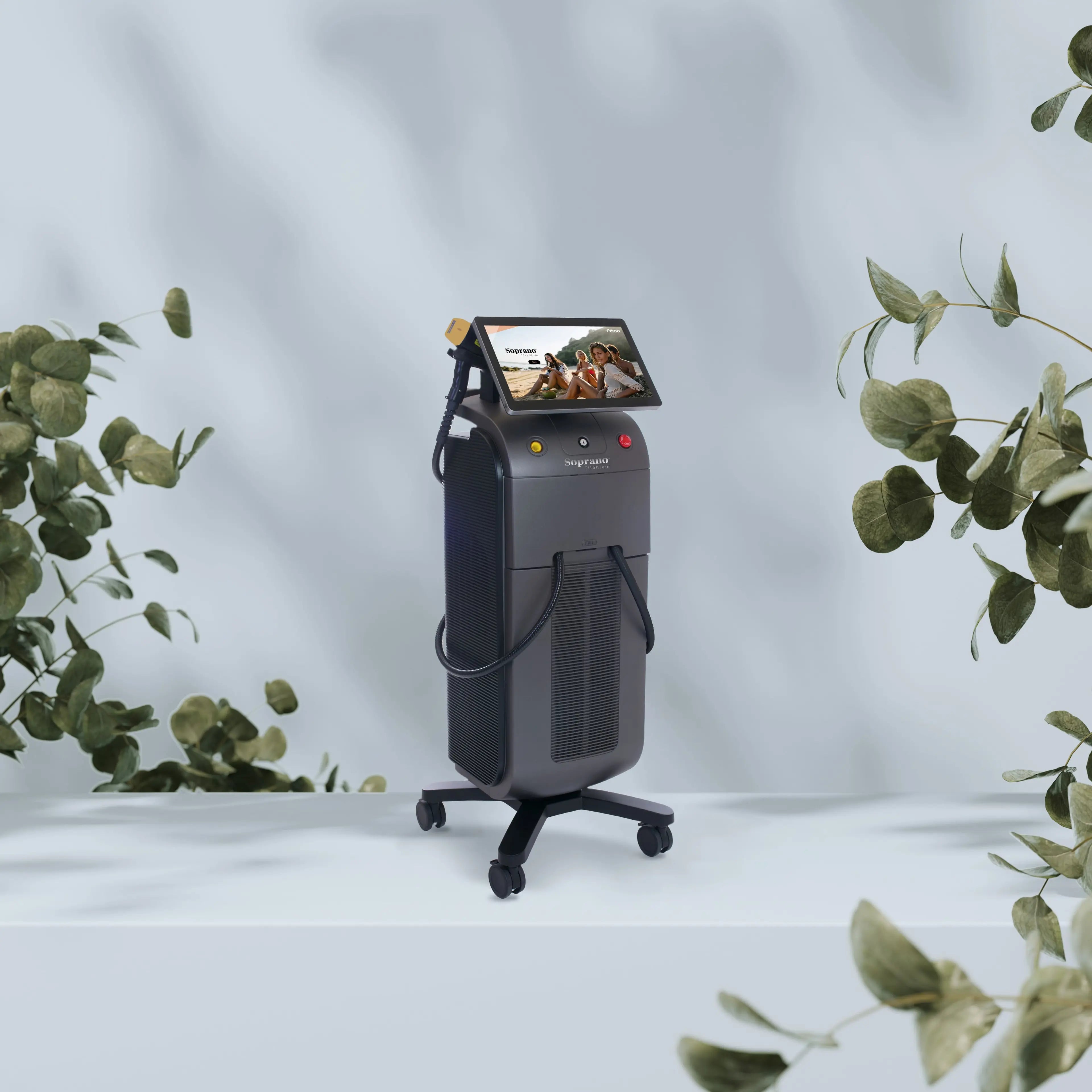 Night view of a city skyline with illuminated buildings